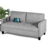 STHOUYN Comfy Loveseat Sofa Small Grey Couch Small Spaces, Small Love Seat Bedroom, Mid Century Modern Couches Living Room Dorm Office, 2 Seater Tufted Sofas, 57”W (Light Grey (Love seat)) STHOUYN