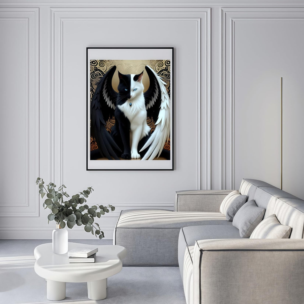 5D Diamond Painting Kits for Adults, Winged Cat Diamond Art Kits for Adults Beginner, DIY Full Drill Diamond Dot Gem Painting for Home Wall Decor 12x16inch BYGFHLYW