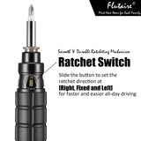 10-in-1 Multi Screwdriver, Multi-Bit Magnetic Ratcheting Screwdriver with Phillips/Slotted/Torx/Hex Bits and 1/4-Inch Nut Driver, All in One Multihead Screwdriver with Belt Pouch Flutaire