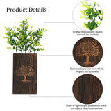 CypherX Wood Wall Planter with Artificial Eucalyptus Set of 2, Farmhouse Wall Decor for Living Room Bathroom Bedroom Kitchen, Wooden Pocket Wall Vases for Fake Plants Greenery and Dried Flowers CypherX
