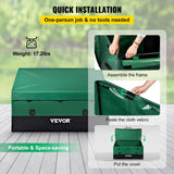 VEVOR Outdoor Storage Box, 230 Gallon Waterproof PE Tarpaulin Deck Box w/Galvanized Frame, All-Weather Protection & Portable, for Camping, Garden, Poolside, and Yard, Black & Green VEVOR