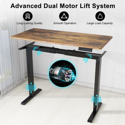 Win Up Time Dual Motor Electric Adjustable Standing Desk Frame, Sit to Stand Desk Frame for 43 to 63 inch Desk Top, Ergonomic Standing Height Adjustable Base, White - WoodArtSupply