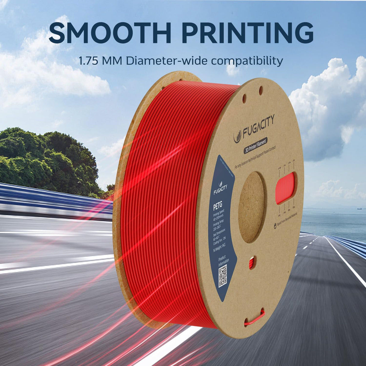 Fugacity PETG Filament 1.75mm, Black 3D Printer Filament 2 Roll 1KG Spool Bundles, Dimensional Accuracy +/- 0.02mm, Enhanced Printing Effect Fits Most FDM 3D Printers FugaCity