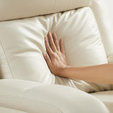 Watson & Whitely Genuine Leather Power Recliner Chairs for Adults, Wall Hugger RV Recliner with Power Headrest & Charging Ports, Electric Recliner Sofa Chair for Living Room, Cream Watson & Whitely