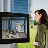 FunXplore Cat Window Box Catio Outdoor Cat Enclosure Cat Window Perch with Side Bug-Proof Wire Grid Fits Double Hung Frames 25.4" to 43.3" Wide, Sunbathing Napping Overlooking FunXplore