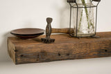 Modern Timber Craft Reclaimed Wood Fireplace Mantel Shelf | Solid Rustic American Barnwood with Floating Shelf Brackets | 2.75" Thickness | 72" L x 10" D, Unfinished Modern Timber Craft