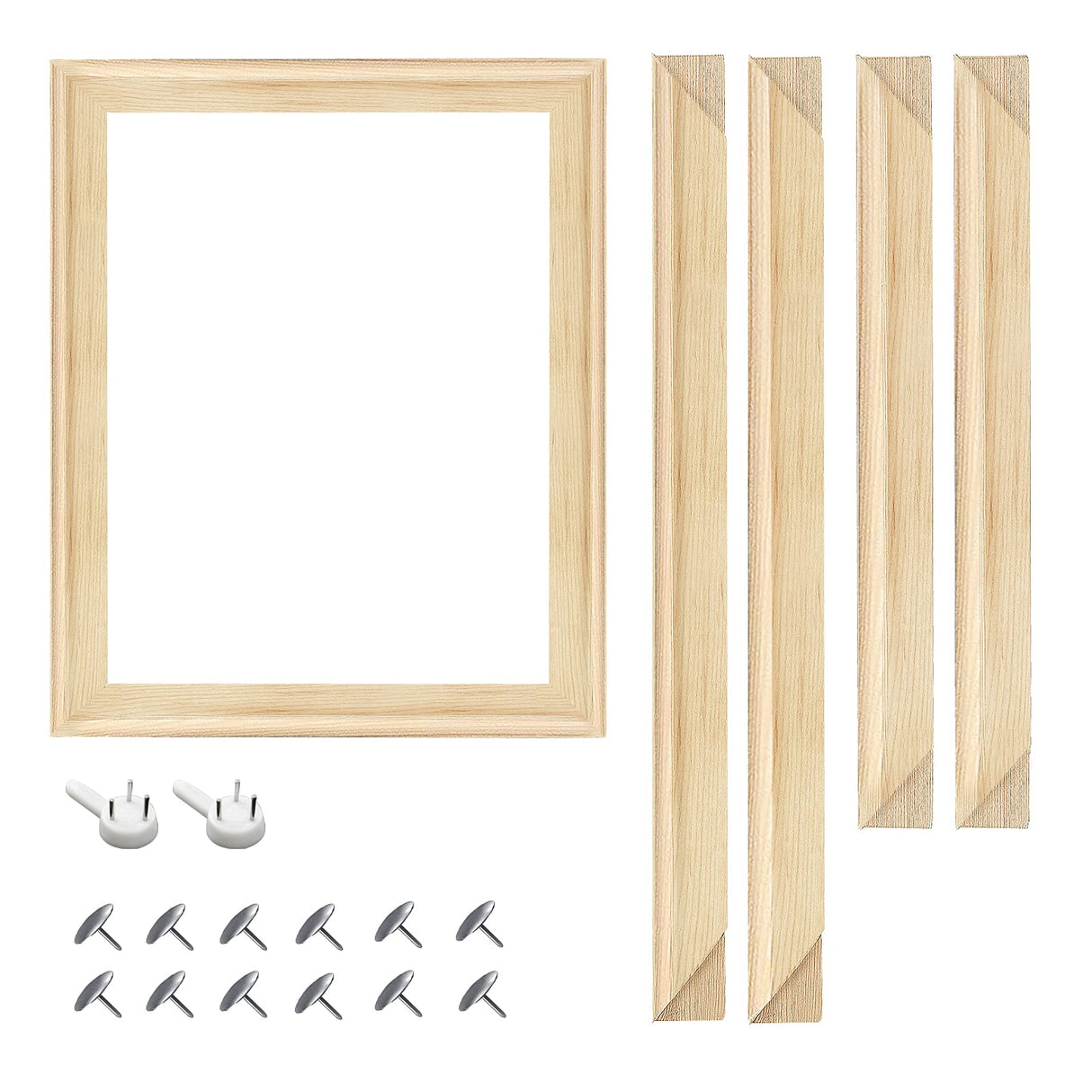 EVNEED DIY Canvas Stretcher Bars 16x20 Inch Canvas Frame - Easy to Assemble, Gallery Wrap Oil Frame Kits Canvas Wood Stretcher Bars for Oil Paintings, Prints, Paint EVNEED