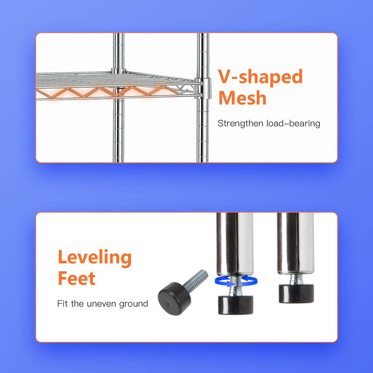 14" D×36" W×54" H Commercial Wire Shelving Unit Metal Shelf with 4 Tier Adjustable Layer Rack Strong Steel for Restaurant Garage Pantry Kitchen Garage，Chrome FDW