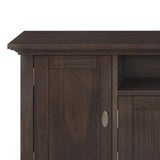 SIMPLIHOME Redmond SOLID WOOD Universal TV Media Stand, 72 Inch Wide, Transitional, for Flat Screen TVs up to 80 Inch in Brunette Brown SIMPLIHOME