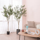 Hobyhoon Artificial Olive Tree, 6FT Tall Faux Silk Plant Artificial Tree in Potted Oliver Branch Leaves and Fruits for Modern Home Decor Indoor Hobyhoon