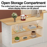 Reception Counter Desk, Modern Retail Counter, Front Desk Reception Room Table, Retail Counter with Display Shelf & Drawers, for Checkout, Lobby, Salon, Retail, Store Shop Clinic Office, Beauty Salon LLINVX