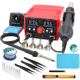 Weld Lux Upgraded 820W 2 IN 1 Hot Air Rework and Soldering Iron Station with °F /°C, Cool/Hot Air Conversion, Digital Temperature Correction and Sleep Function Weld Lux