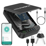 Gun Safe, Upgrade APP Control Portable Small Pistol Safe Travel Case, Biometric Gun Safes for Handgun, Fingerprint Quick Access Gun Box with Keys, Keypad and USB-C Port for Home Bedside Nightstand Car XGUNXBOX