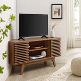 Modway Render Mid-Century Modern Low Profile Corner Media TV Stand in Wal, 15 x 46 x 23 Modway