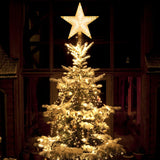 DDcafor Christmas Tree Topper - Warm White Light Star, Great Christmas Ornaments, New Year Toppers, 8.7'' Battery Powered DDcafor