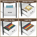 Rolanstar Computer Desk with File Drawer, 64" L Shaped Desk with Power Outlet & LED Strip, L Shaped Computer Corner Desk with File Cabinet, Gaming Desk with Monitor Shelf, Home Office Desk, White Rolanstar