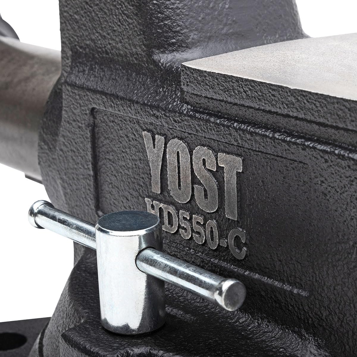 Yost HD550-C Heavy Duty 5-1/2 Inch Mechanics Work Bench Vise | Heavy Duty Woodworking & Metal Work Table with Secure Grip Swivel Base | 60,000 PSI Casting Iron Material with Extra-large Anvil Surface Yost Tools