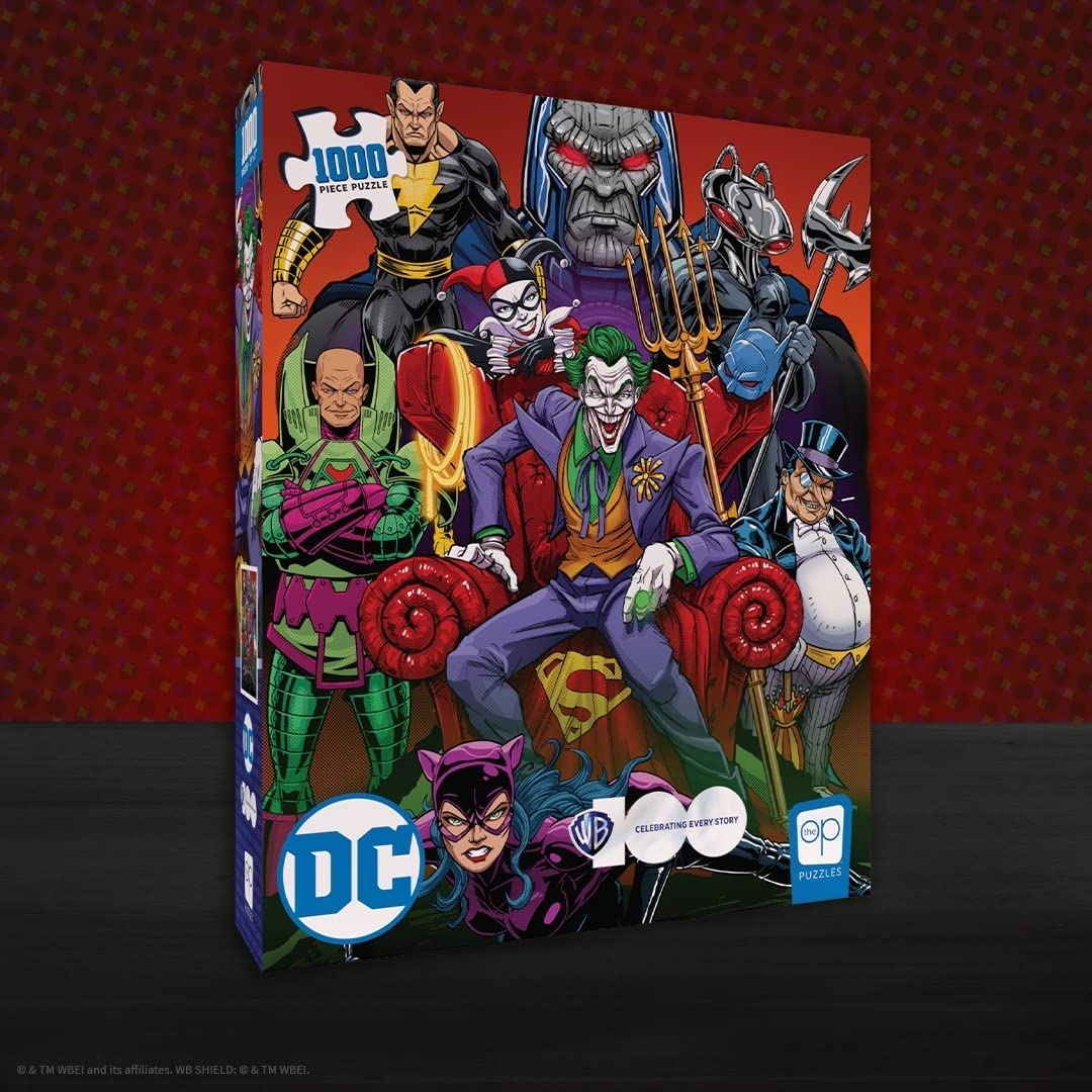 DC Villains Forever Evil 1000 Piece Jigsaw Puzzle | Celebrating WB 100 | Officially Licensed DC Comics Universe Merchandise | Collectible Puzzle Featuring Joker, Harley Quinn, Lux Luthor, and Others USAOPOLY