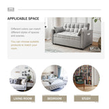 ECHINGLE Futon Sofa Bed, 3 in 1 Sleeper Sofa Couch Bed with Armrests, Storage Pockets and 2 Pillows, Adjustable Backrest, Sofa Bed Couch for Living Room, Bedroom, Office,Reading Room(Grey) ECHINGLE