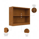 Bush Furniture Universal Small 2 Shelf Bookcase - Natural Cherry Finish Bush Business Furniture