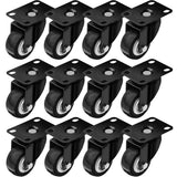Online Best Service™ 12 Pack Swivel 2" Caster Wheels Rubber Base with Top Plate & Bearing Heavy Duty (12 Pack Without Brake) Online Best Service