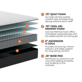 Brooklyn Bedding Select 8" Gel Memory Foam Hybrid Mattress, Queen Brooklyn Bedding