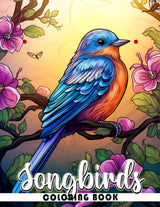 Songbirds Coloring Book: Fun And Easy Coloring Pages In Cute Style For All Ages To Relax And Unwind Majosta