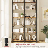 oneinmil Bookshelf 6 Tier, 71.5'' Industrial Wood Bookshelves, Book Shelf with 12 Open Display Shelves & Metal Frame, Tall Bookcase for Home and Office, Rustic Brown oneinmil