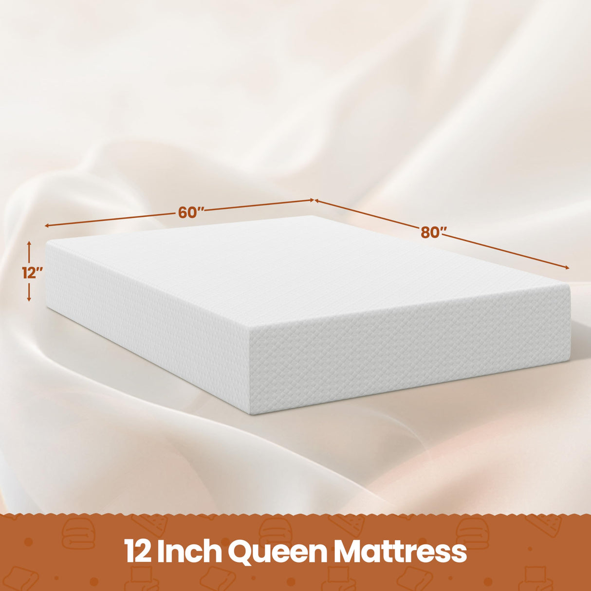 Yaheetech 12 Inch Queen Mattress 3 Foam Layer Cooling Gel Memory Foam Mattresses, Green Tea for Fresher Sleep, Medium Firm, CertiPUR-US Certified, No Fiberglass, Queen Size Mattress in a Box Yaheetech