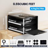 Grimtron Biometric Gun Safe for Handgun with Wireless Charging,Pistol Safe Quick Access Auto Open, Silent Mode and Adapter Nightstand Pistol-Safe up to 4 pstols (Black) Grimtron