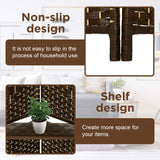 Room Divider 6 Panel Room Screen Divider Wooden Screen Folding Portable partition Screen Wood with Removable Storage Shelves Colour Brown FDW