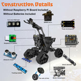 Smart Robot Kit, Robot Building Car kit for Raspberry Pi Python Coding, STEM Programming Robotic Arm Kit with Camera (Not Included Raspberry Pi Board) BLONWINER