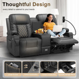 YONISEE Large Loveseat Recliner, Loveseat Recliner Sofa with Storage Console, Recliner Chair with USB Ports, 2 Cell Phone Holders, Cup Holder, Loveseat Couch for Living Room YONISEE
