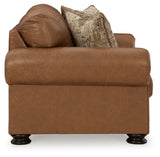 Signature Design by Ashley Carianna Classic Leather Match Loveseat with Nailhead Trim, Dark Brown Signature Design by Ashley
