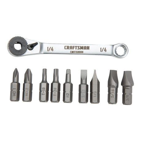 CRAFTSMAN Screwdriver Set, Ratcheting Offset, Multi-Bit, 10 Piece (CMHT68008) CRAFTSMAN