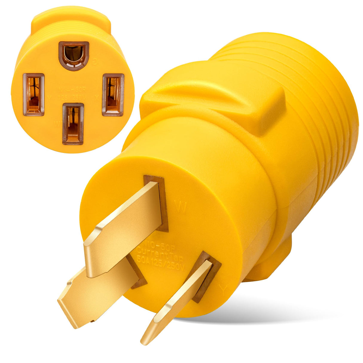 MECMO NEMA 10-50P to 14-50R EV Charger Adapter, 240V 50Amp 3 Prong Plug to 4 Prong EV Charger, 50A Stove Oven Range to EV Generator Adapter 220/250V for Level 2 EV Charging Tesla Power Cord Adaptor MECMO