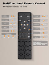 Ohniyou Ceiling Fans with Lights, 52'' Low Profile Ceiling Fan with Light and Remote/APP Control, Modern Flush Mount Ceiling Fan for Indoor Bedroom Living Room, Dimmable, Qiuet DC Motor, Black Ohniyou