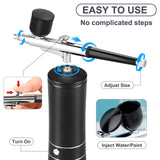 Airbrush Kit with Compressor, Auto Handheld Airbrush Gun with 0.3mm Tip, Rechargeable, Portable Air Brushes for Painting, Tattoo, Nail Art, Model Coloring, Makeup, Cake Ykall