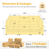 VANOMi 98" Cloud Modular Sectional Sofa Couches for Living Room, Oversized Modern Sleeper Sofa with Deep Seat Double-Layer Thick Cushion Ottoman, Convertible Upholstered Sofa Set, Ivory White VANOMi