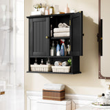 Mino Kesper Bathroom Wall Cabinet, Bathroom Cabinet Wall Mount with 2 Doors and Open Shelf, Over The Toilet Wall Storage, Wooden Medicine Cabinets Mino Kesper