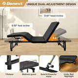 Donext Adjustable Bed Base Fabric Covered, King Bed Frame, Independent Head and Foot Incline, Zero Gravity Quiet Motor, Wireless Remote Control, 4 Ports USB, Under-Bed Nightlights, Electric Bed Base Donext