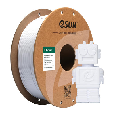 eSUN PLA Basic Filament 1.75mm, 3D Printer Filament High Speed PLA for Fast Printing, 1KG Spool (2.2 LBS) 3D Printing Filament for High Speed 3D Printers, Cold White