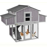 Chicken Coop Outdoor Super Easy to Assemble Large Hen House Wooden Poultry Cage with Nesting Box and Run Suumerpety
