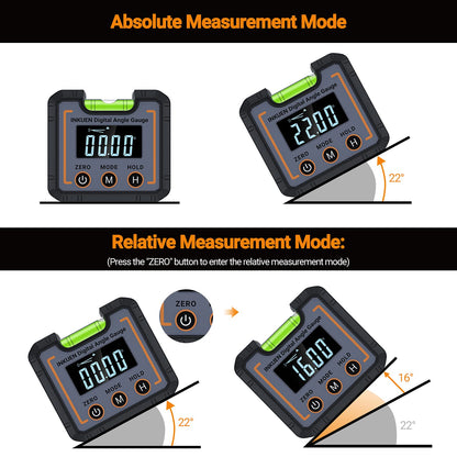 Digital Electronic Level and Angle Gauge, Angle Finder with Bubble Level and Magnetic Base, High Contrast Display for All Environment, Measuring Tool for Carpentry, Building, Automobile, Maso - WoodArtSupply