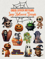 Cross Stitch Patterns: Large Halloween Designs: 12 Spooky and Fun Cross Stitch Patterns – Ideal for Beginners and Advanced Stitchers – Perfect for ... (Cross Stitch Patterns - English Edition) WoodArtSupply