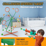 Shooting Games Toys for Age 5 6 7 8 9 10+ Year Old Boys, Kids Toy Sports & Outdoor Game with Moving Shooting Target & 2 Popper Air Toy Guns & 24 Foam Balls, Gifts for Boys and Girls Marlrin