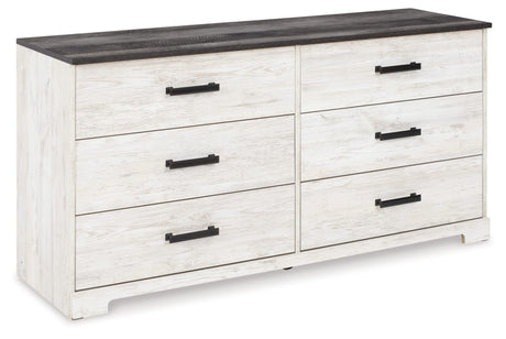 Signature Design by Ashley Shawburn 6 Drawer Dresser, Whitewash & Gray Signature Design by Ashley