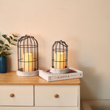 PHOSPHOR Rustic Farmhouse Decor Lantern Set of 2 Modern Farmhouse Decorative Indoor for Kitchen Fireplace Centerpiece Table Dinning Living Room PHOSPHOR