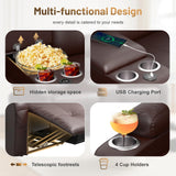TOMOSLTER Loveseat Recliner Sofa, Home Theater Seating Massage Reclining Couch with USB, Center Console, Wall Hugger RV Recliners, 145° Adjustable Recline & Cup Holders, for RV & Movie Room TOMOSLTER