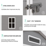 UDPATIO Outdoor Resin Storage Shed 6x4.5 FT, Plastic Garden Shed for Bike, Garbage Can, Tool, Outside Sheds with Lockable Door for Backyard, Patio, Lawn, Grey & White UDPATIO